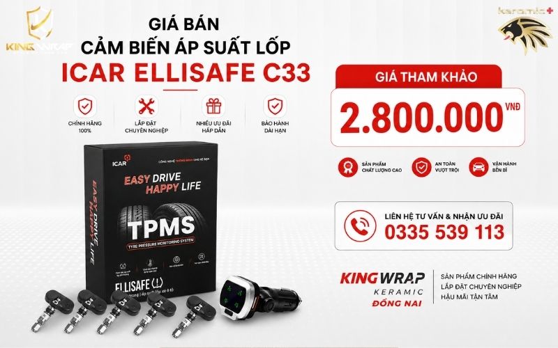 Cảm biến áp suất lốp ICAR Ellisafe C33 Cảm biến áp suất lốp ICAR Ellisafe C33