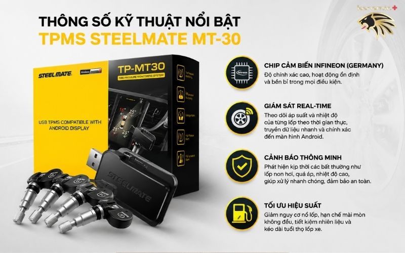 Cảm biến áp suất lốp Steelmate TP-MT30