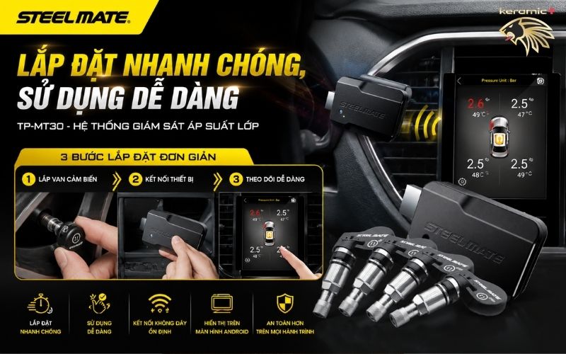 Cảm biến áp suất lốp Steelmate TP-MT30