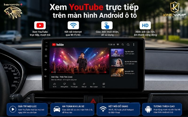 cách kết nối điện thoại với màn hình ô tô