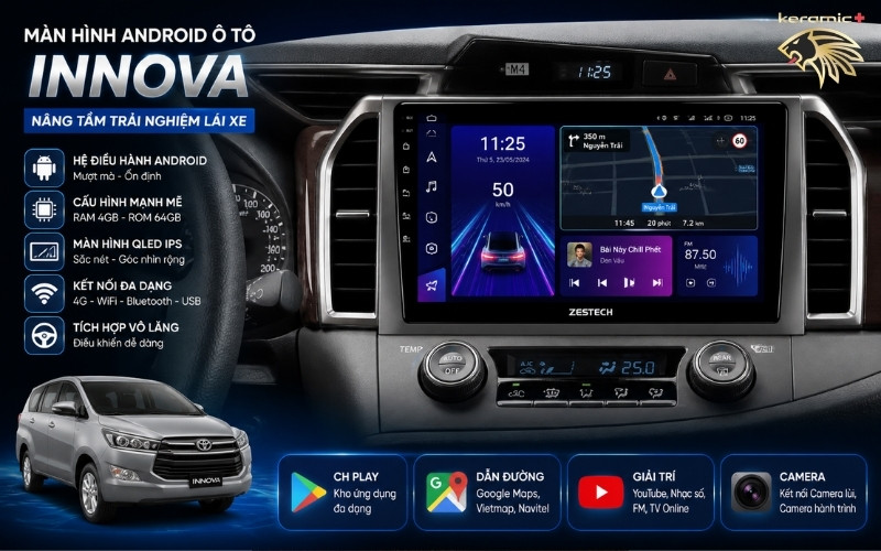 màn hình Android ô tô Innova