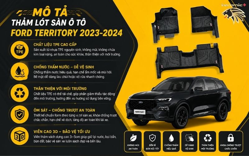 Thảm lót sàn ô tô Ford Territory Thảm lót sàn ô tô Ford Territory