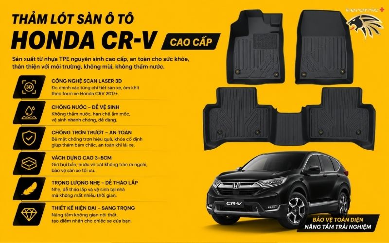 Thảm lót sàn ô tô Honda CRV Thảm lót sàn ô tô Honda CRV