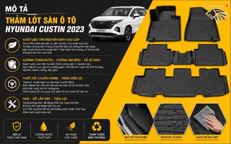 Thảm Lót Sàn Ô Tô Hyundai Custin Thảm Lót Sàn Ô Tô Hyundai Custin