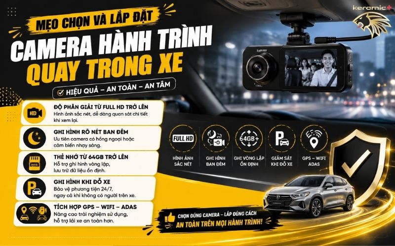 Camera hành trình có quay được trong xe không Camera hành trình có quay được trong xe không