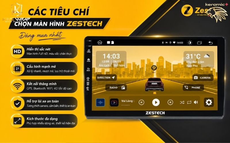 màn hình ô tô Zestech