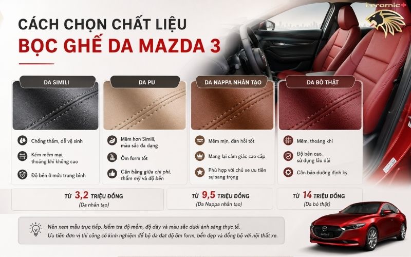 Bọc ghế da Mazda 3 Bọc ghế da Mazda 3