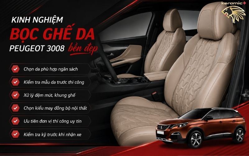 Bọc ghế da Peugeot 3008 Bọc ghế da Peugeot 3008