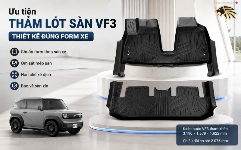 Thảm lót sàn ô tô Vinfast VF3 Thảm lót sàn ô tô Vinfast VF3
