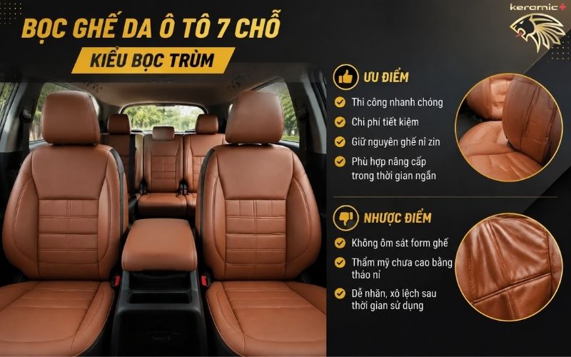 Bọc ghế da ô tô 7 chỗ