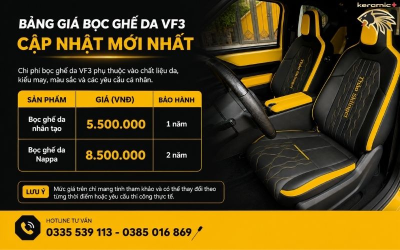 Bọc ghế da VF3 Bọc ghế da VF3