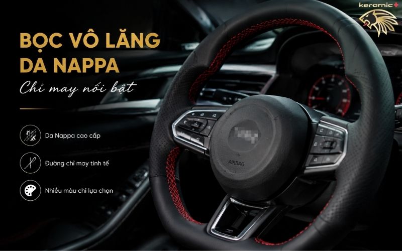bọc vô lăng da Nappa