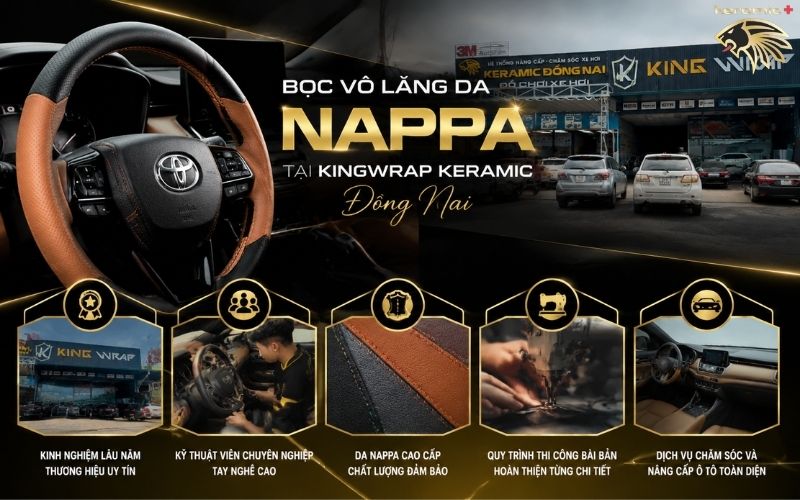 bọc vô lăng da Nappa