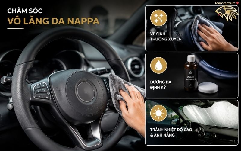 bọc vô lăng da Nappa