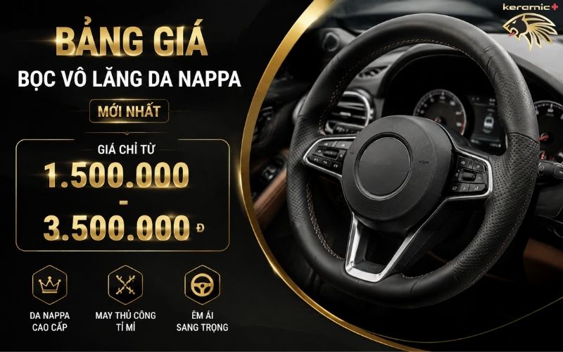 bọc vô lăng da Nappa