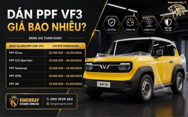 Dán PPF VF3 giá bao nhiêu