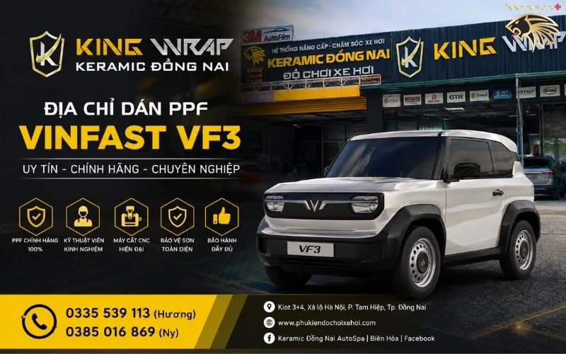 Địa chỉ dán PPF VF3 uy tín tại Đồng Nai
