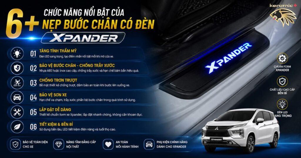 nẹp bước chân có đèn Xpander