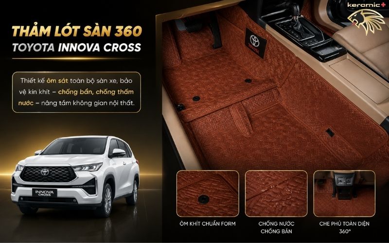 Thảm lót sàn 360 Toyota Innova Cross Thảm lót sàn 360 Toyota Innova Cross