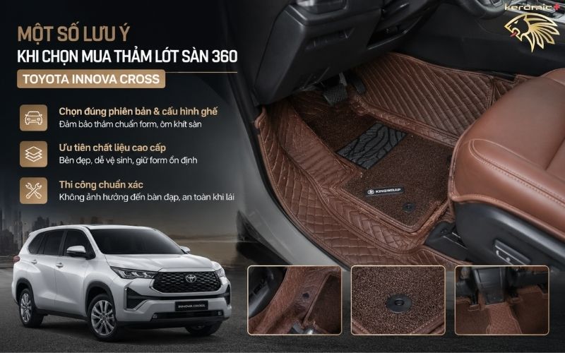 Thảm lót sàn 360 Toyota Innova Cross Thảm lót sàn 360 Toyota Innova Cross