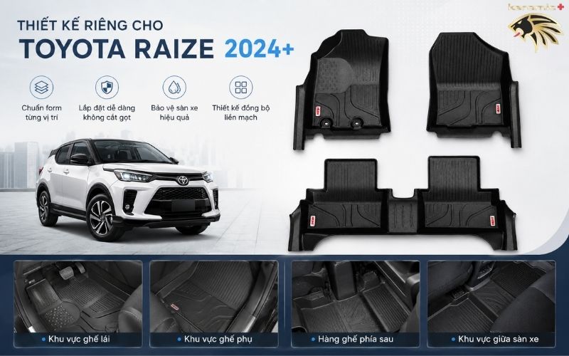 Thảm Lót Sàn Toyota Raize Thảm Lót Sàn Toyota Raize