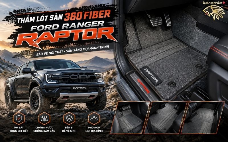 Thảm lót sàn 360 Fiber Ford Ranger Raptor