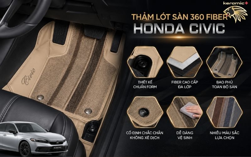 Thảm lót sàn 360 Fiber Honda Civic