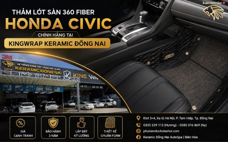 Thảm lót sàn 360 Fiber Honda Civic