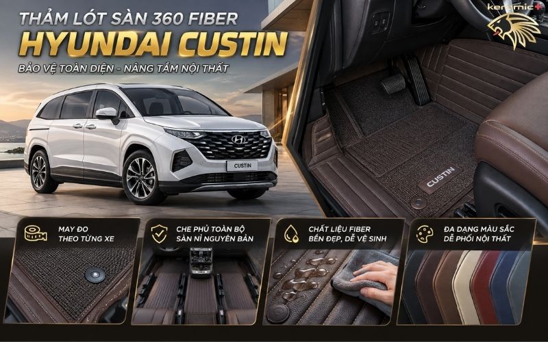 Thảm lót sàn 360 Fiber Hyundai Custin Thảm lót sàn 360 Fiber Hyundai Custin