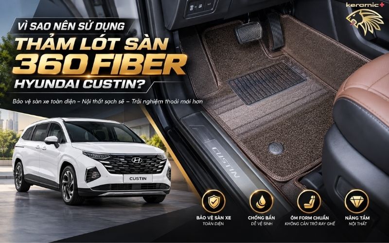 Thảm lót sàn 360 Fiber Hyundai Custin Thảm lót sàn 360 Fiber Hyundai Custin