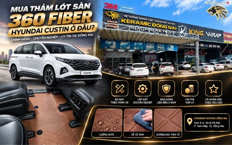 Thảm lót sàn 360 Fiber Hyundai Custin Thảm lót sàn 360 Fiber Hyundai Custin