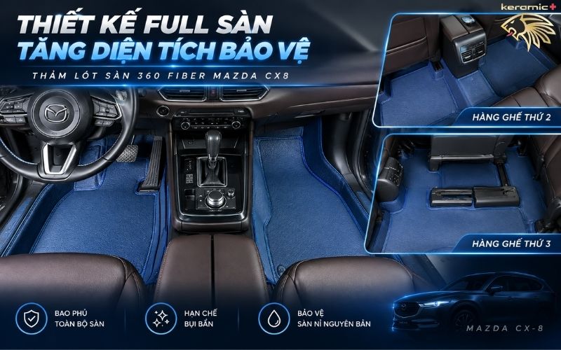 Thảm lót sàn 360 Fiber Mazda CX8 Thảm lót sàn 360 Fiber Mazda CX8