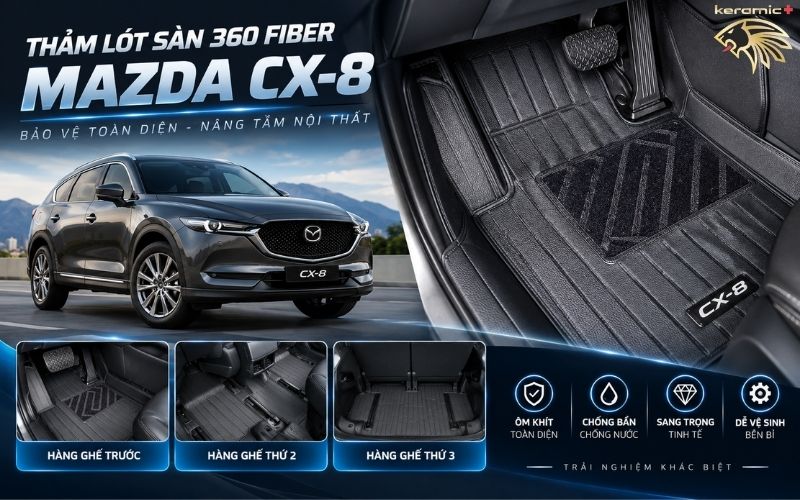 Thảm lót sàn 360 Fiber Mazda CX8 Thảm lót sàn 360 Fiber Mazda CX8