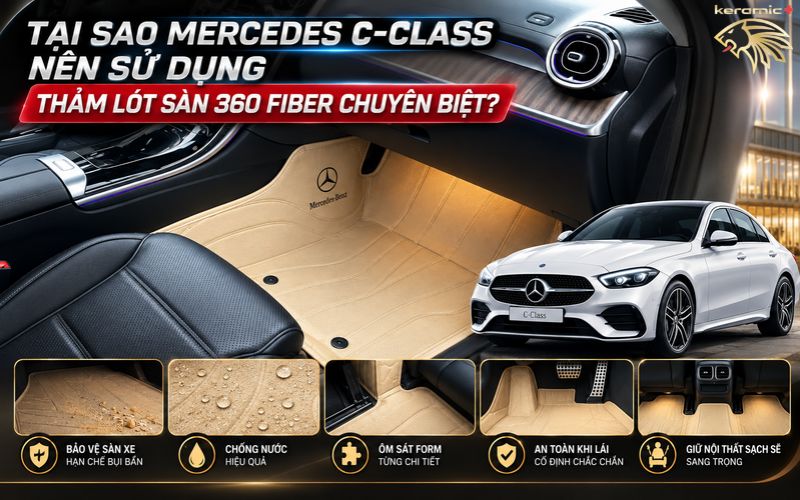 Thảm lót sàn 360 Fiber xe Mercedes C200-300-250 Thảm lót sàn 360 Fiber xe Mercedes C200-300-250