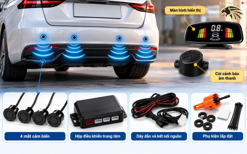 cảm biến lùi 4 mắt cảm biến lùi 4 mắt