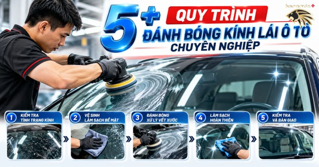 đánh bóng kính lái ô tô