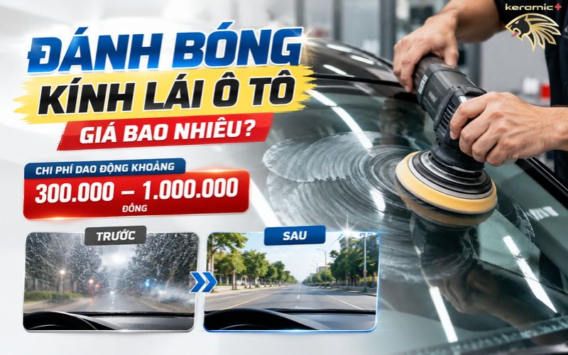 đánh bóng kính lái ô tô