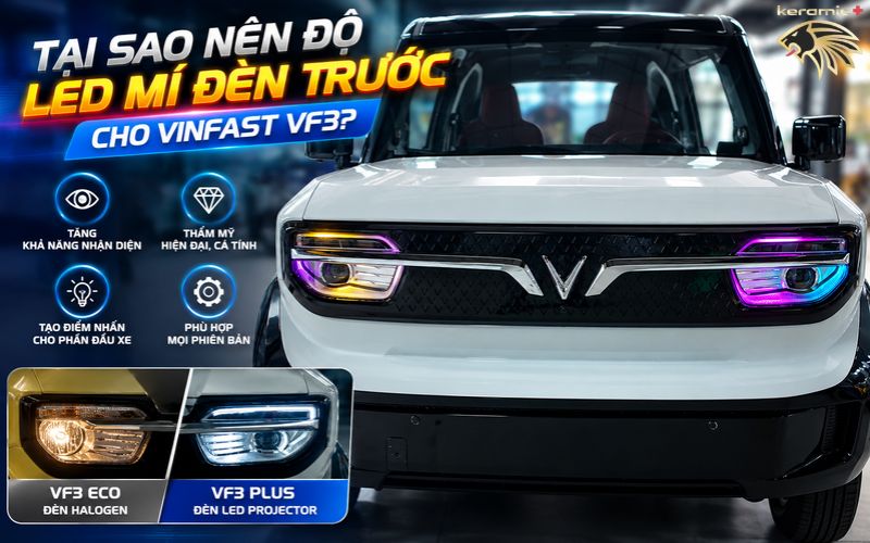 Độ Led mí đèn trước VF3