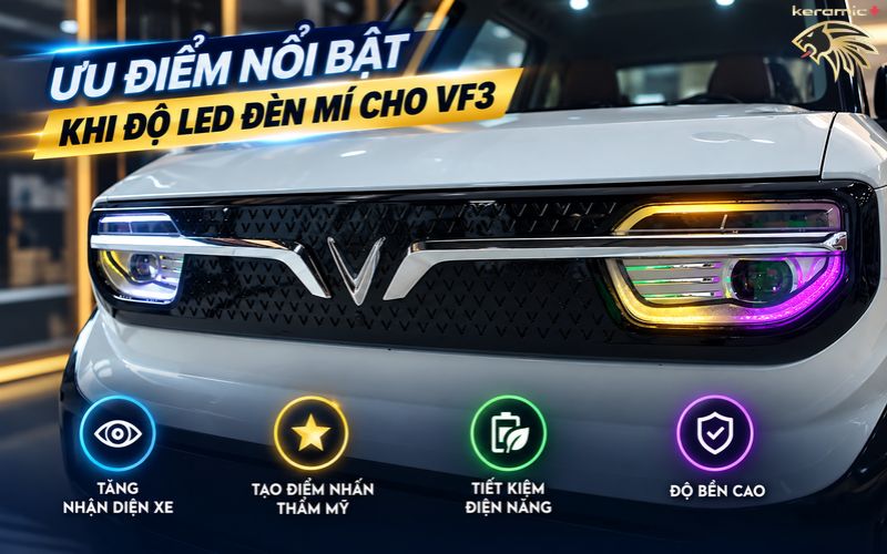 Độ Led mí đèn trước VF3