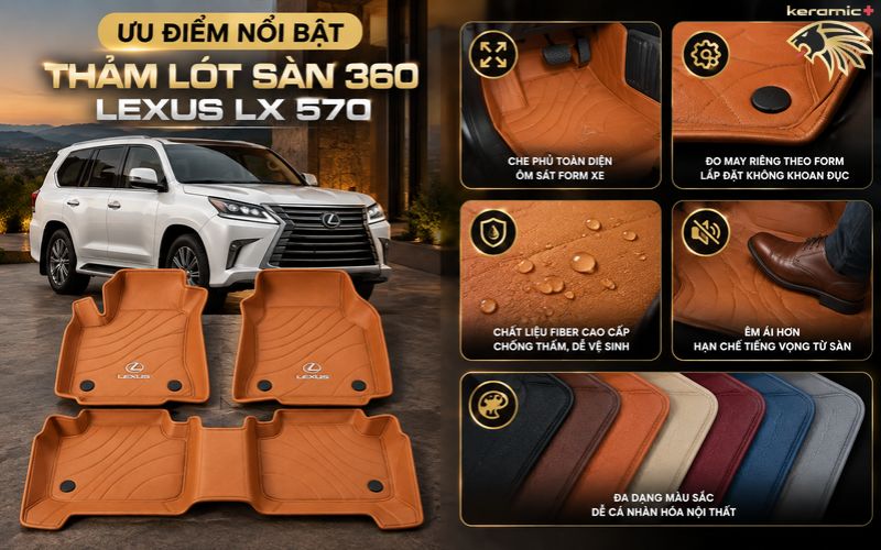 Thảm lót sàn 360 Fiber Lexus LX 570