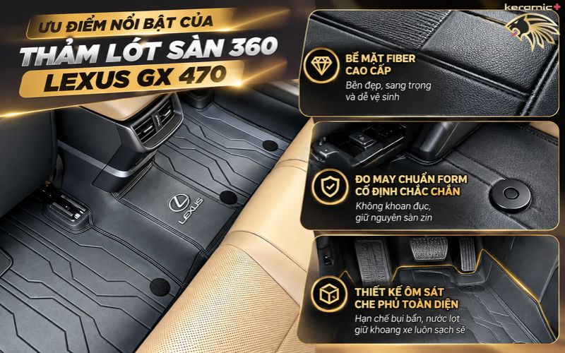 Thảm lót sàn 360 Lexus GX 470